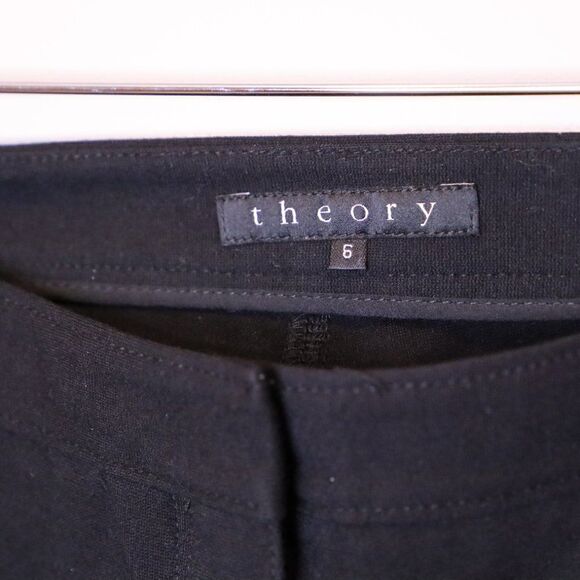Theory Black Structured Riding Pants Sz 6 - Picture 4 of 9